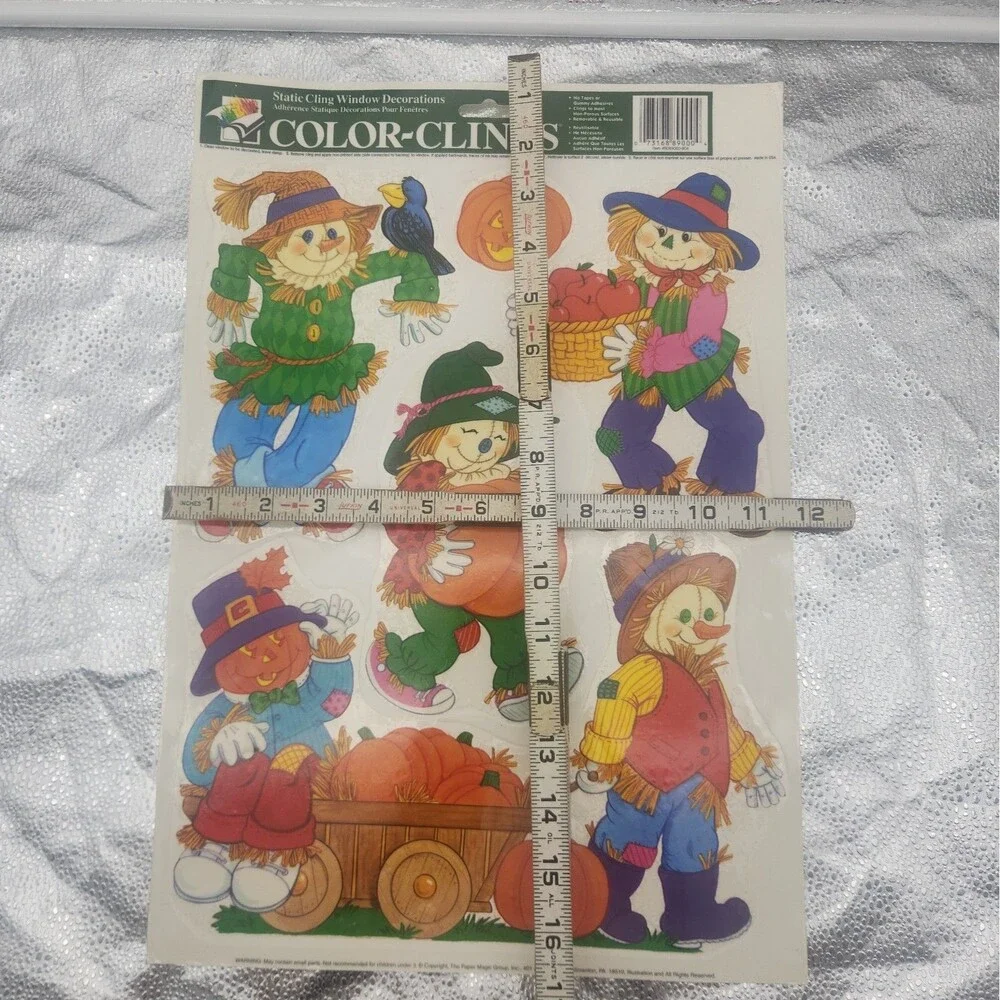Decoration Window Color Cling Scarecrow Halloween Thanksgiving